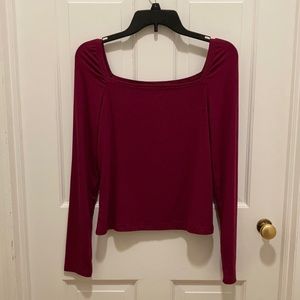 Banana Republic Size L Long Sleeve Top, Rayon & Spandex Mix, Cranberry NWT
